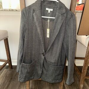 Max Studio Black and White Herringbone Blazer